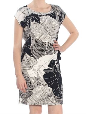 American Living printed side tie knot dress, 10, black/ white